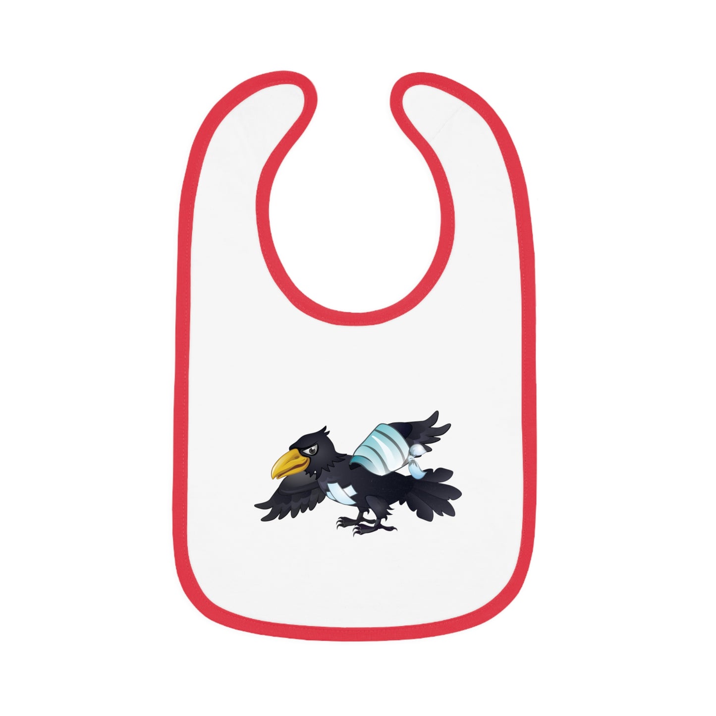 Baby Contrast Trim Jersey Bib - Crippled Crow or The Raven