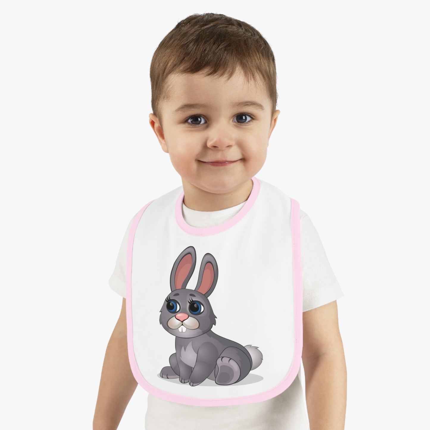 Baby Contrast Trim Jersey Bib - Cutie Wrabbit