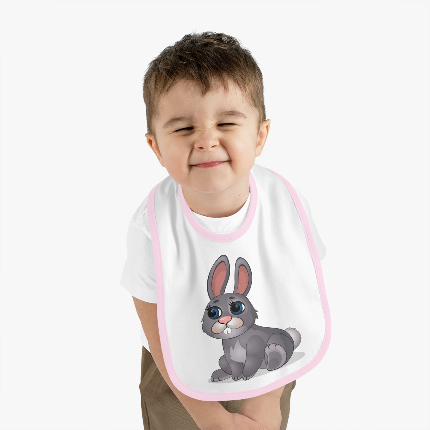 Baby Contrast Trim Jersey Bib - Cutie Wrabbit