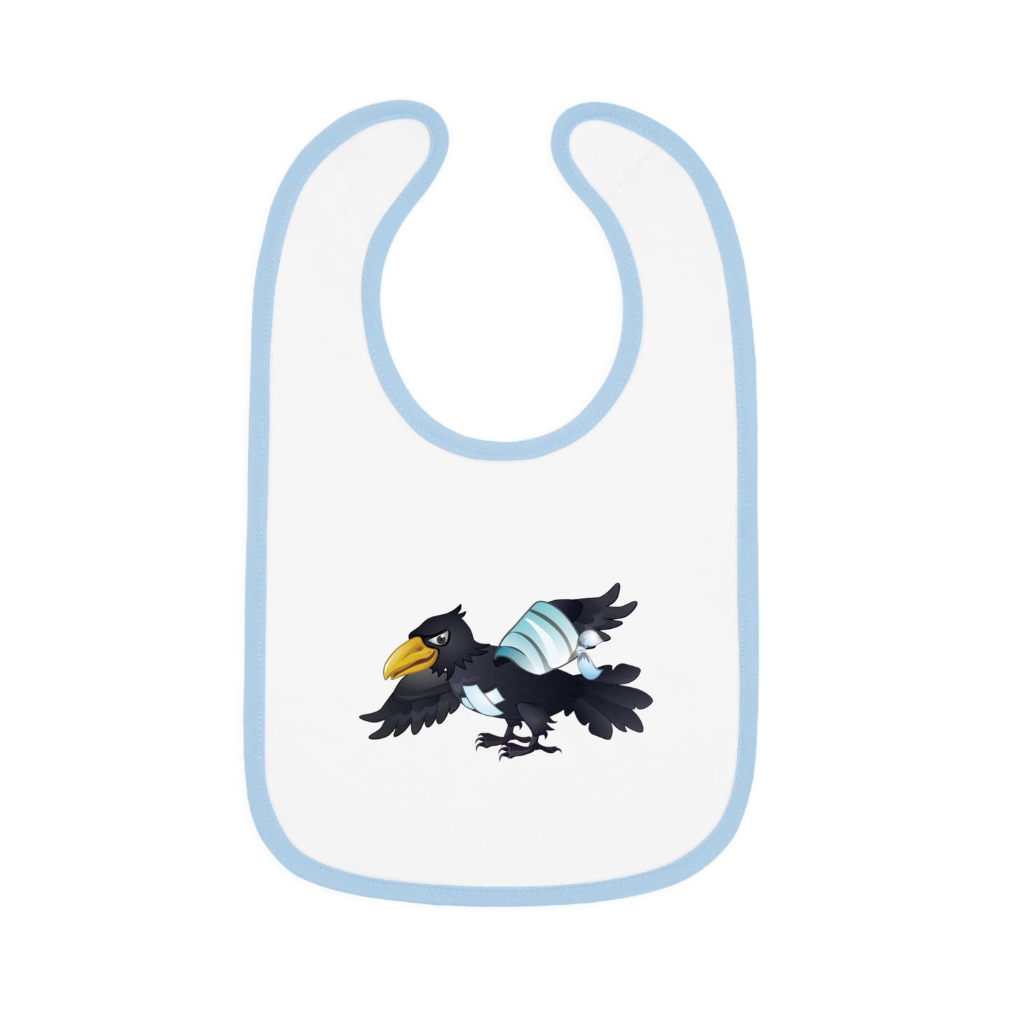 Baby Contrast Trim Jersey Bib - Crippled Crow or The Raven