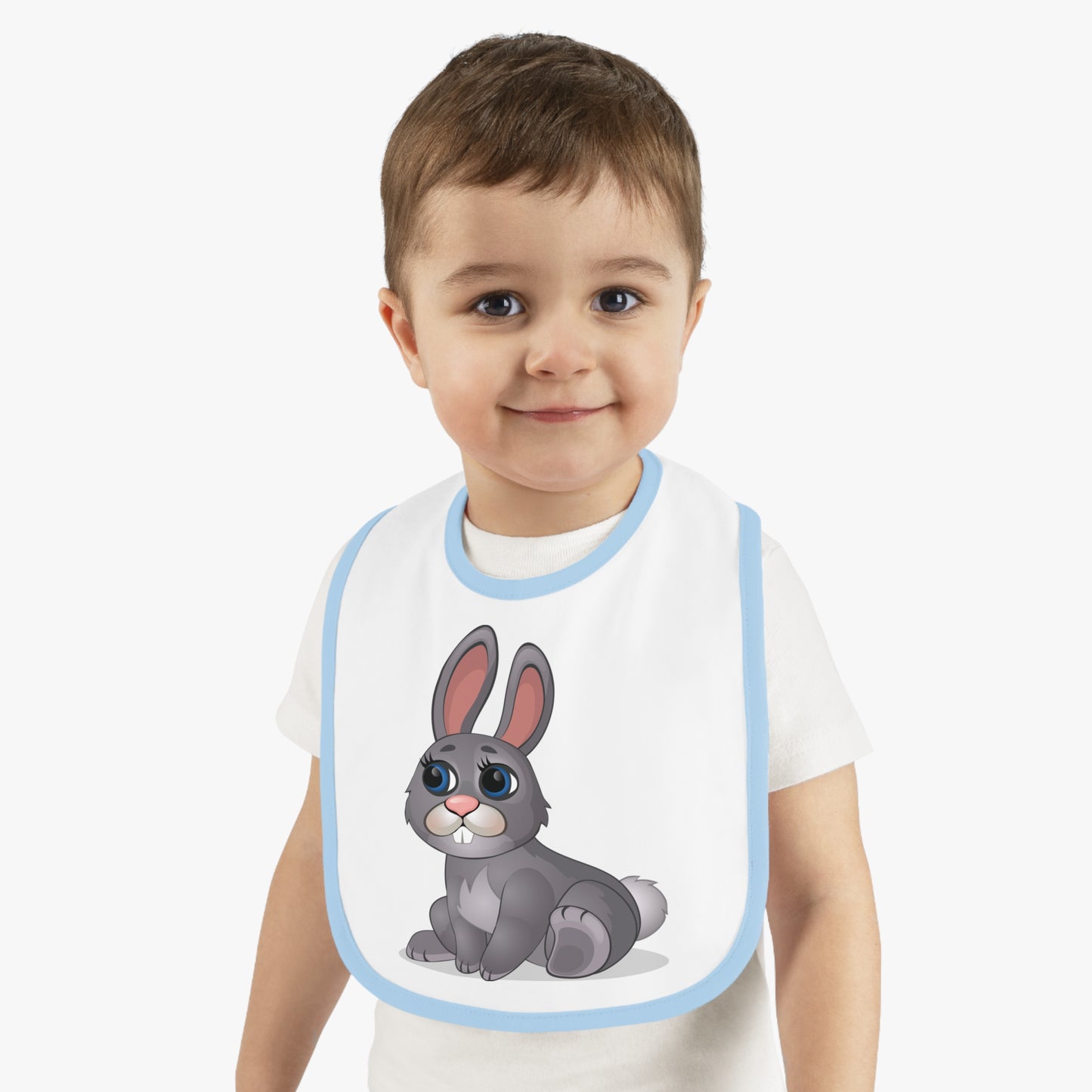 Baby Contrast Trim Jersey Bib - Cutie Wrabbit