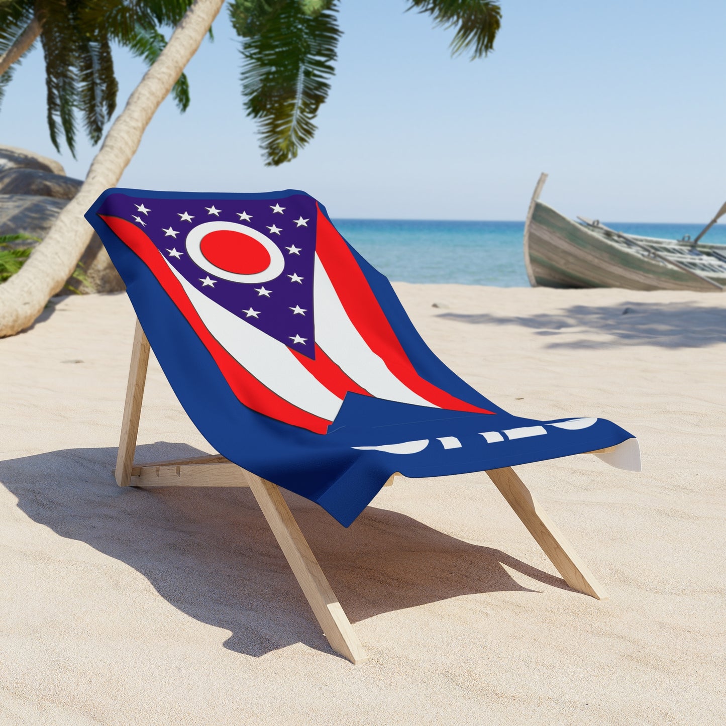 Ohio State Flag Beach Towel - Patriotic Poolside Towel, Ohian Gift, Summer Accessories, Beach Lover Gift, Fourth of July Towel