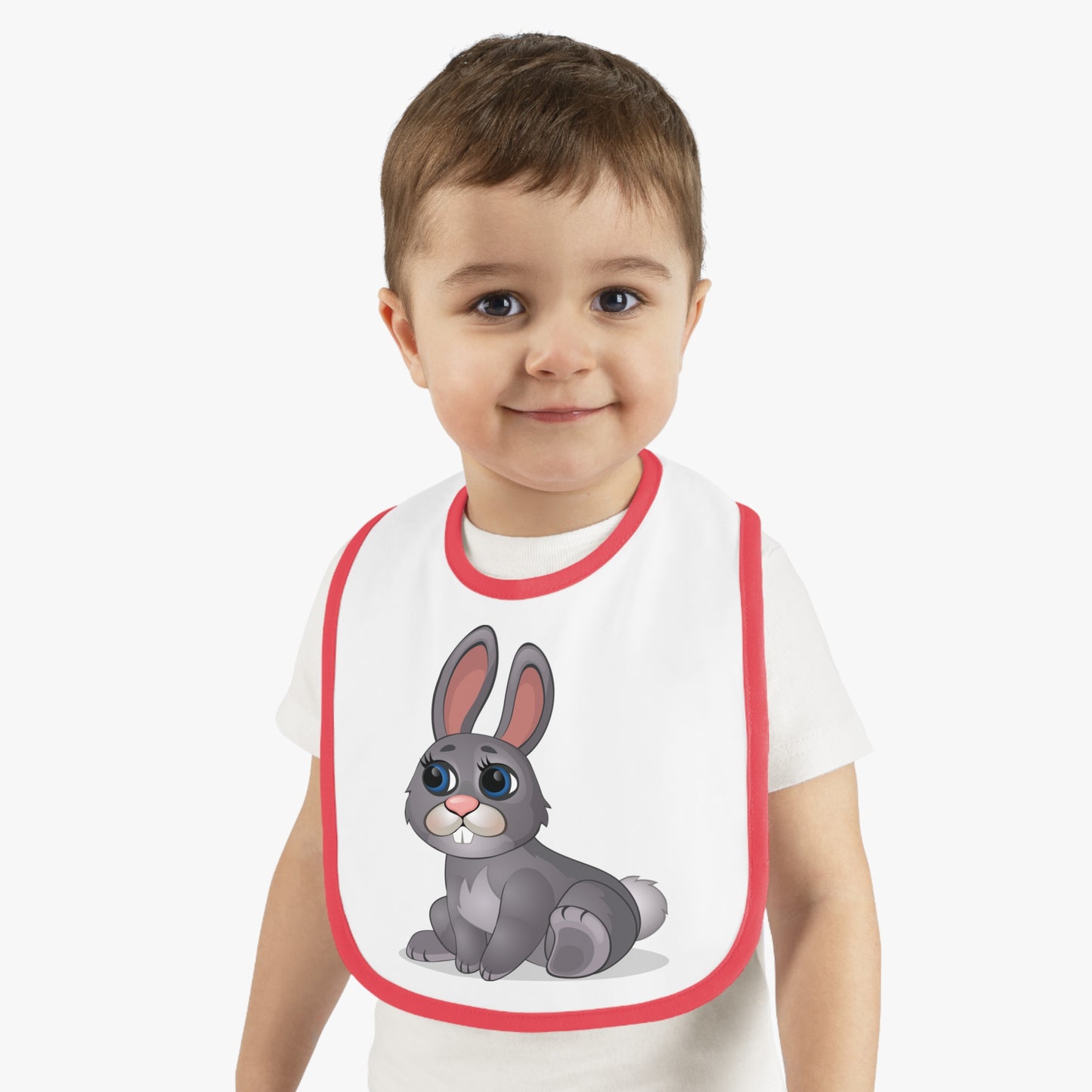 Baby Contrast Trim Jersey Bib - Cutie Wrabbit
