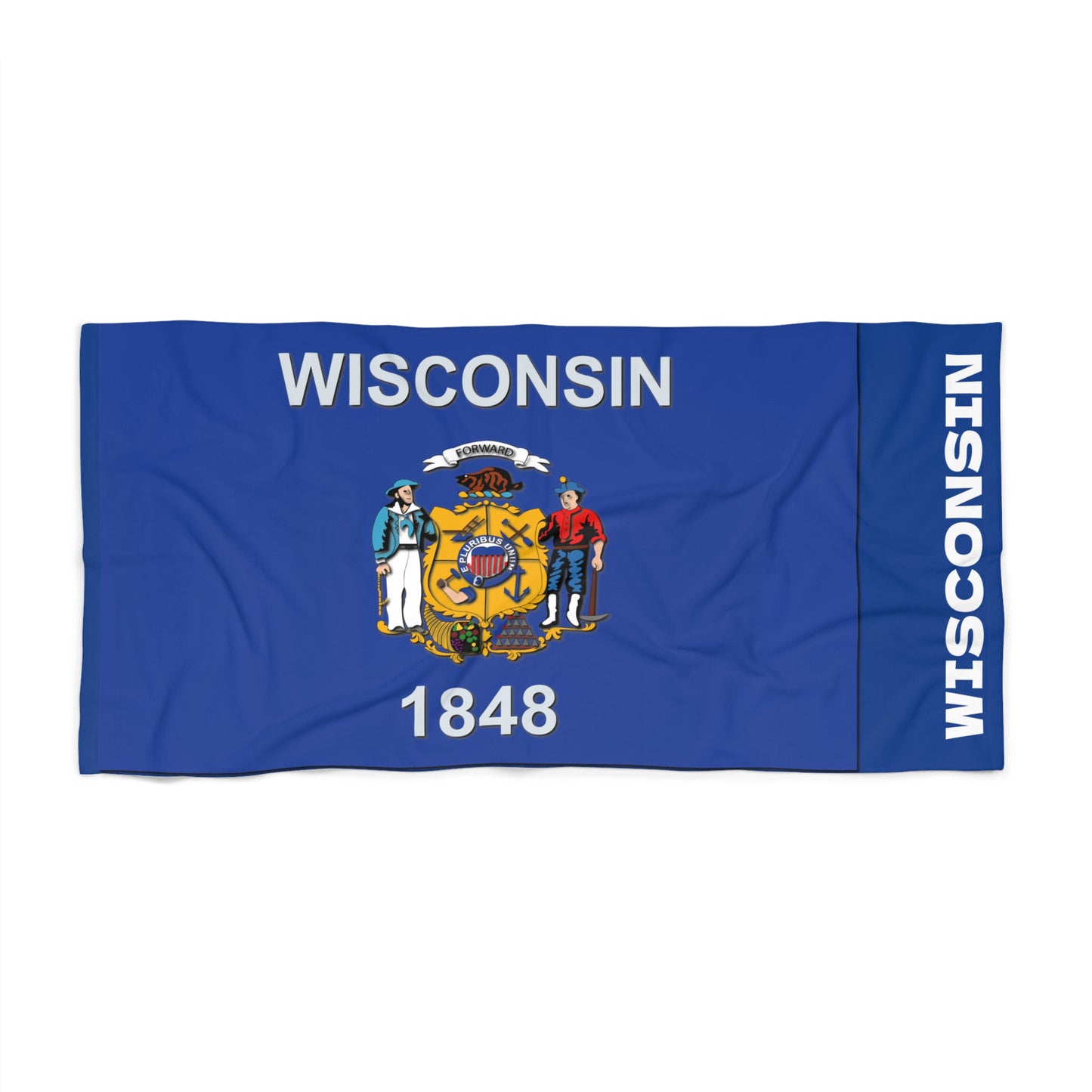 Wisconsin State Flag Beach Towel - Patriotic