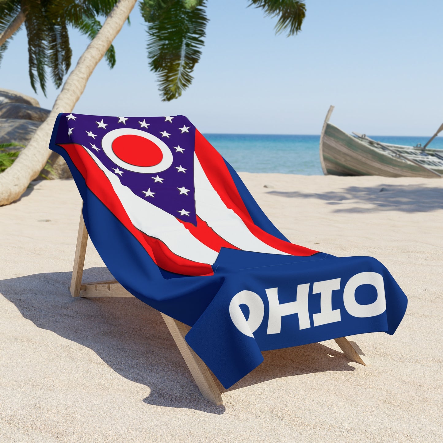 Ohio State Flag Beach Towel - Patriotic Poolside Towel, Ohian Gift, Summer Accessories, Beach Lover Gift, Fourth of July Towel