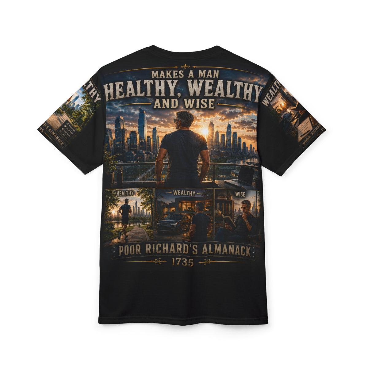 Benjamin Franklin "Early to Bed, Early to Rise" - Modern Version Tribute Tee
