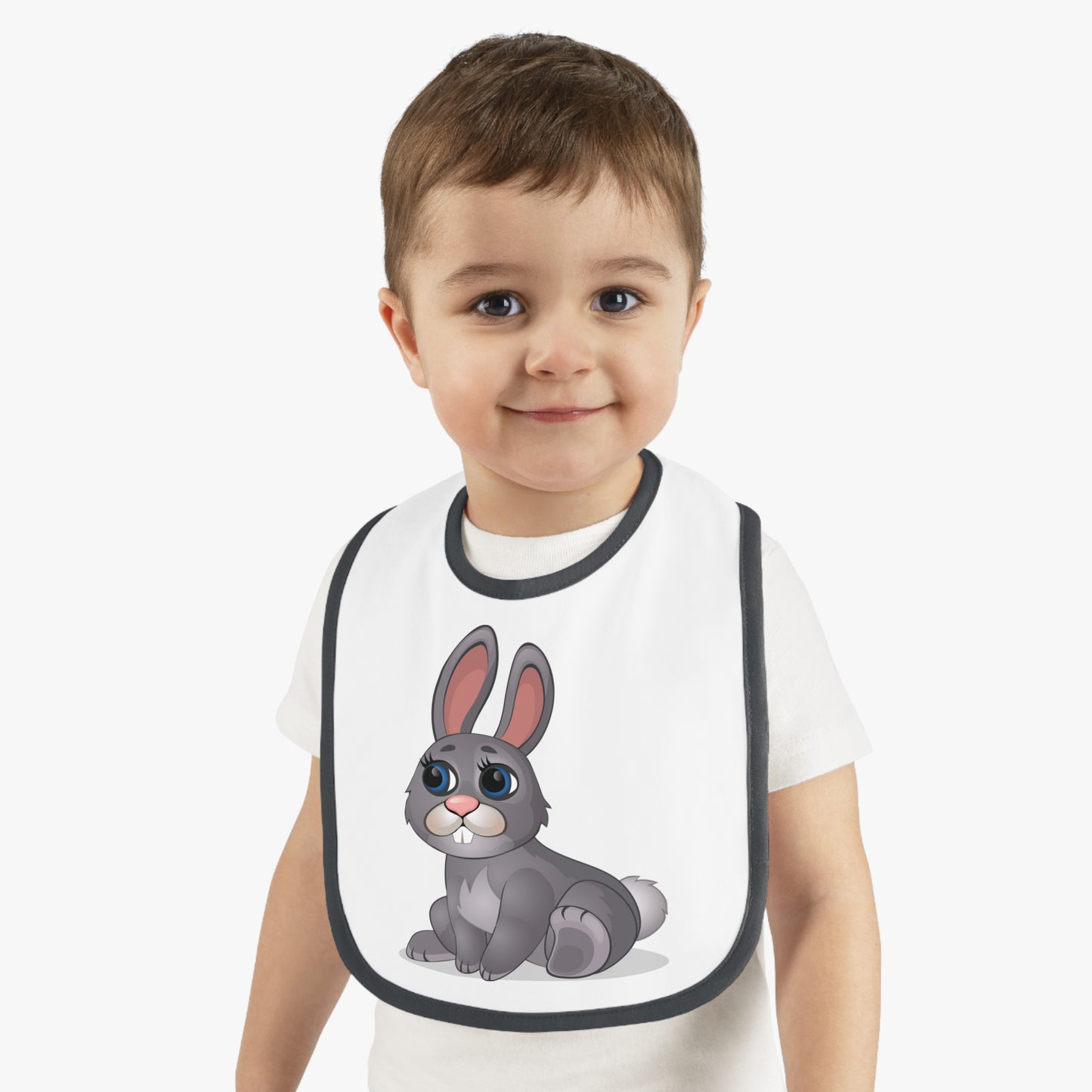 Baby Contrast Trim Jersey Bib - Cutie Wrabbit