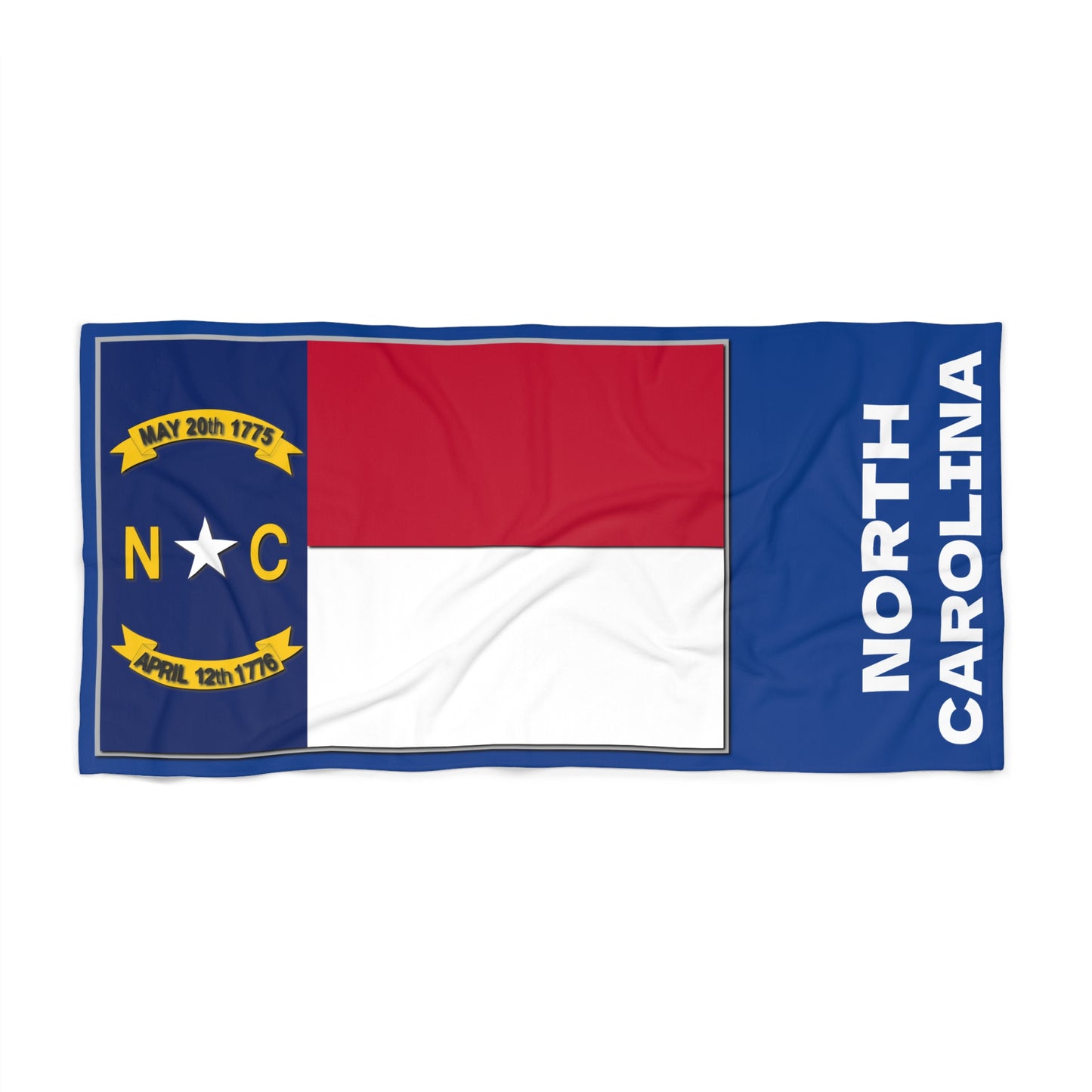 Beach Towel - North Carolina State Flag Patriotic Summer Accessories