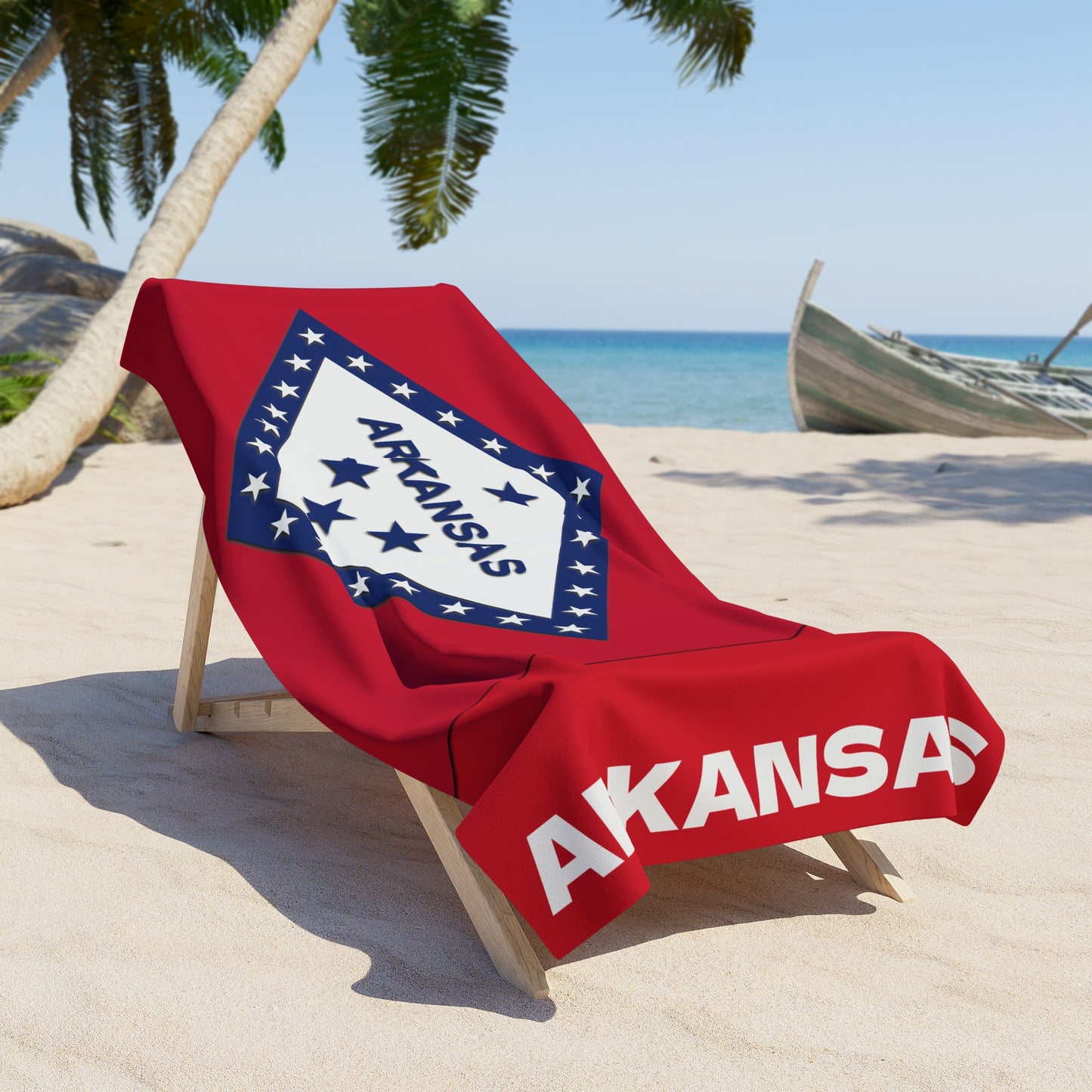 Arkansas State Flag Beach Towel