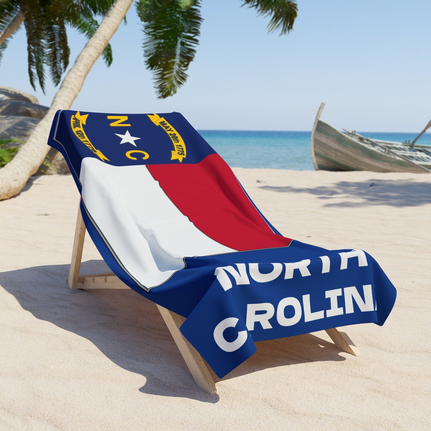 Beach Towel - North Carolina State Flag Patriotic Summer Accessories