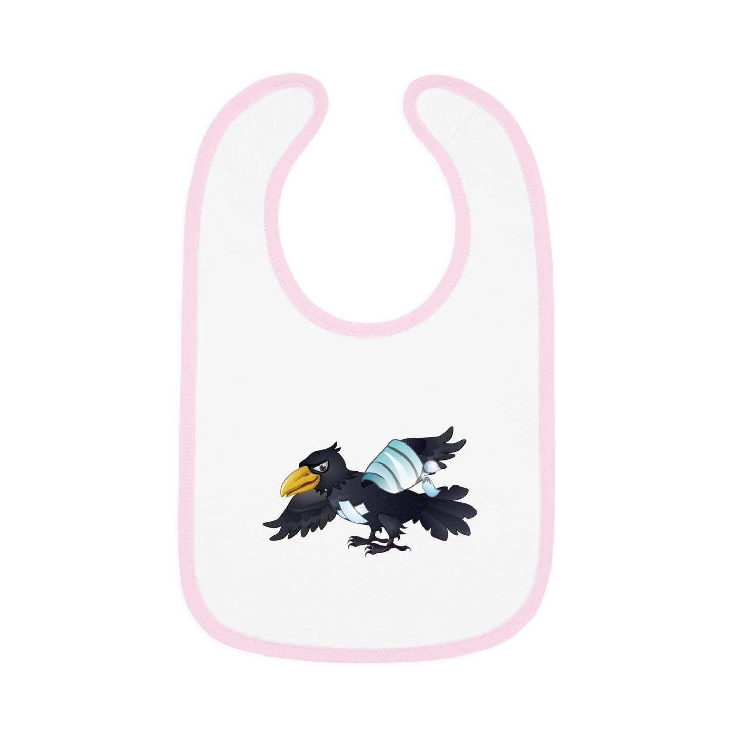Baby Contrast Trim Jersey Bib - Crippled Crow or The Raven