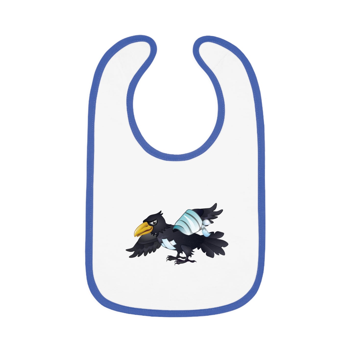 Baby Contrast Trim Jersey Bib - Crippled Crow or The Raven