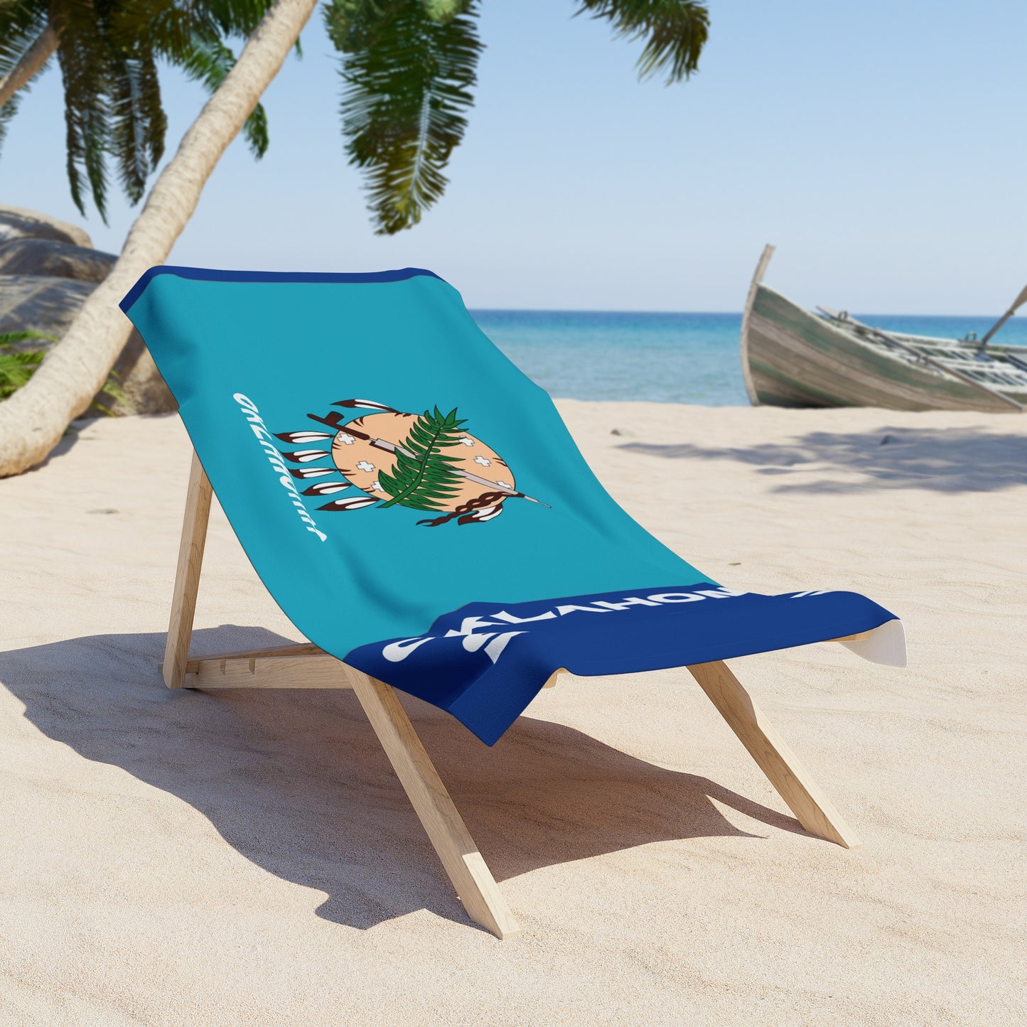 Beach Towel - Oklahoma State Flag Patriotic Summer Poolside Towel