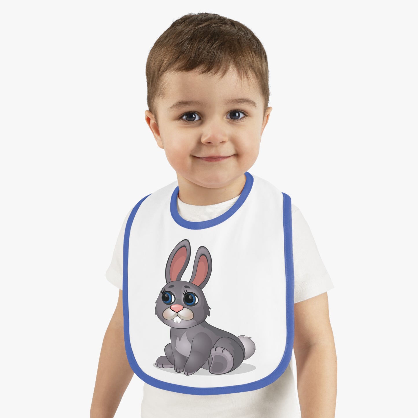 Baby Contrast Trim Jersey Bib - Cutie Wrabbit
