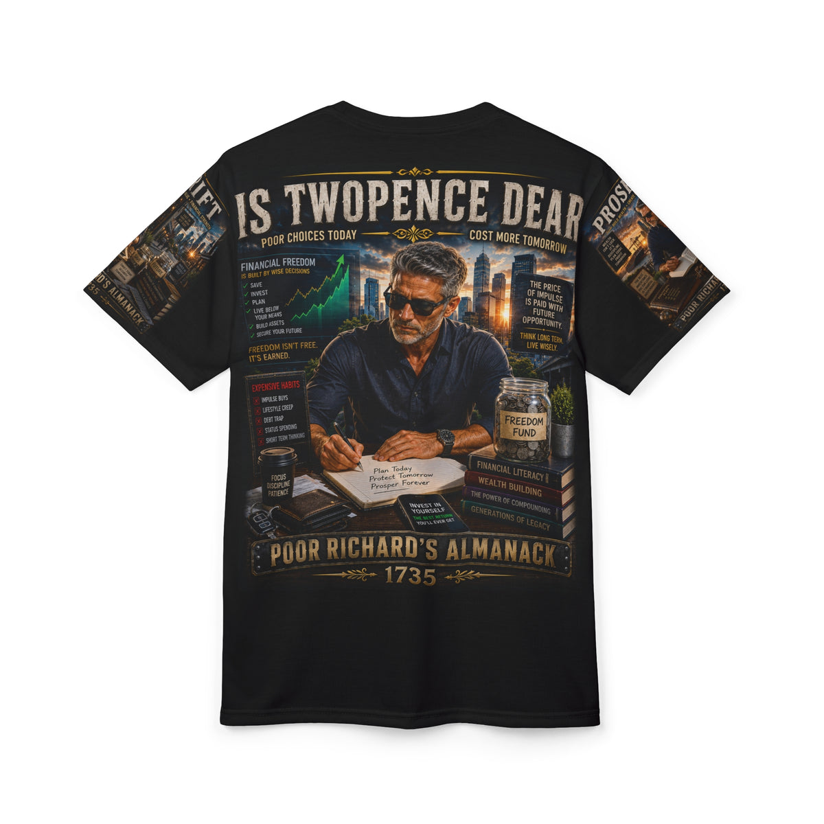 Benjamin Franklin "A Penny Saved..." - Modern Version Tribute Tee
