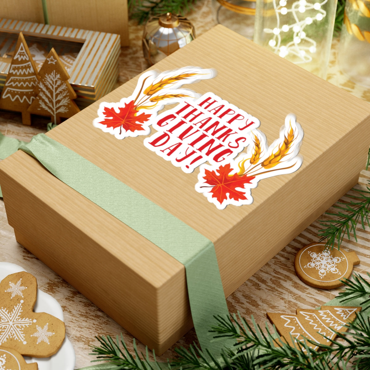 Kiss-Cut Stickers - Happy Thanksgiving Day