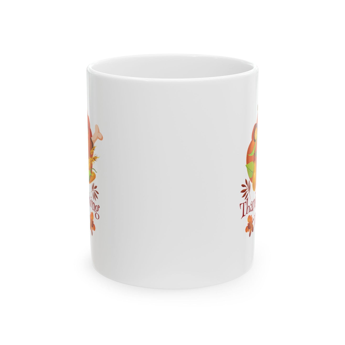 White Ceramic Mug - 11oz & 15oz -Thanksgiving Day - Turkey