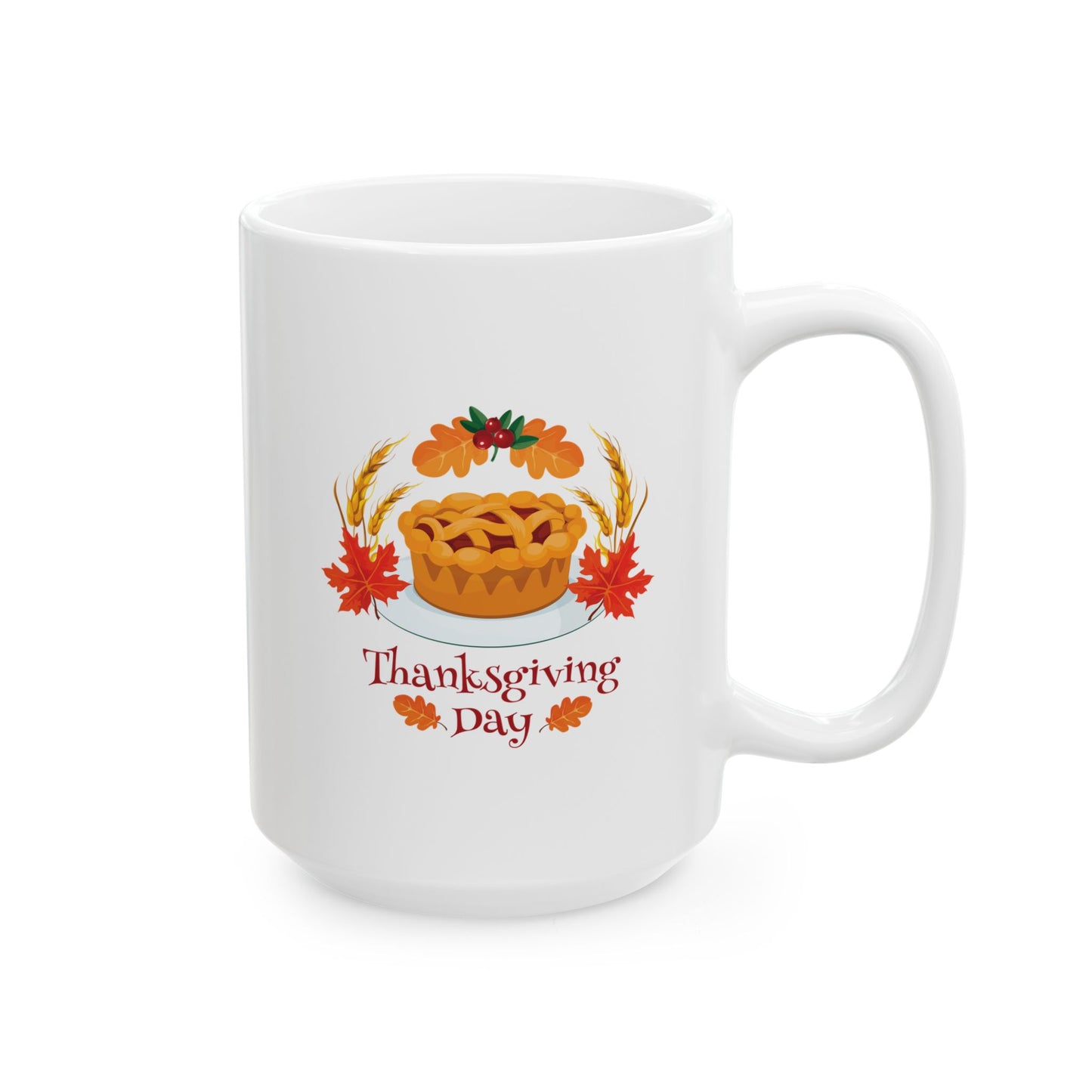 White Ceramic Mug - 11oz & 15oz -Thanksgiving Day