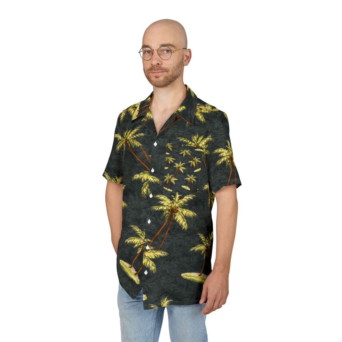Tropical Palm Hawaiian Shirt — Vintage Palm Tree Aloha Button-Down