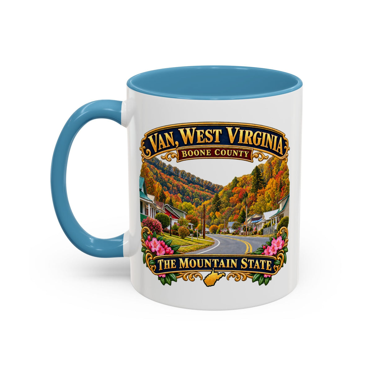 Accent Coffee Mug (11, 15oz) - Van, West Virginia - Boone County - The Mountain State - 3D Transparent