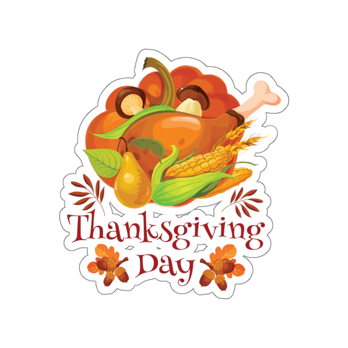 Die-Cut Stickers - Thanksgiving Day - Turkey