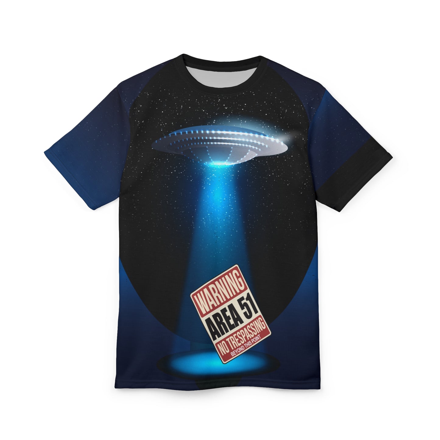 Area 51 Aliens Abducting Tee — All-Over Print Graphic T-Shirt