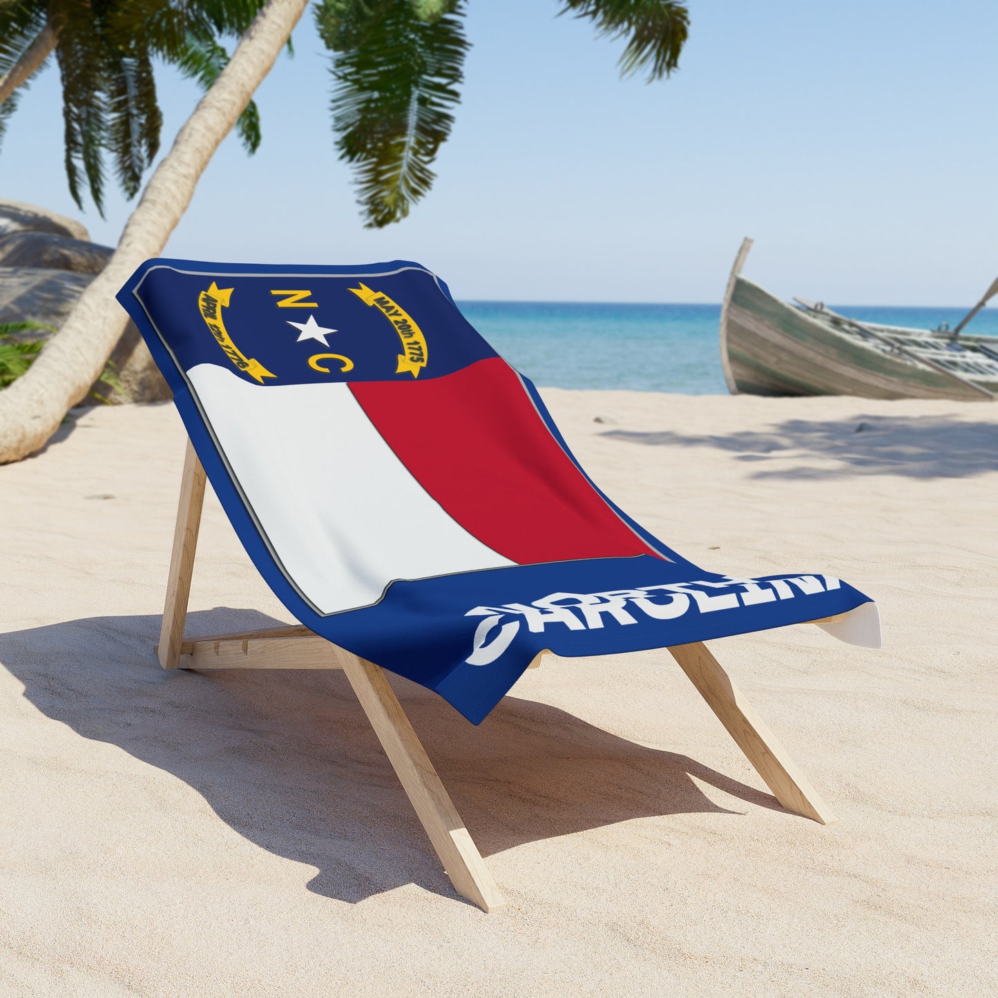 Beach Towel - North Carolina State Flag Patriotic Summer Accessories