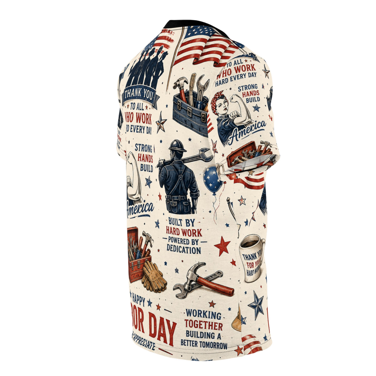 Labor Day Vintage Patriotic Tribute Tee | All Who Work Americana