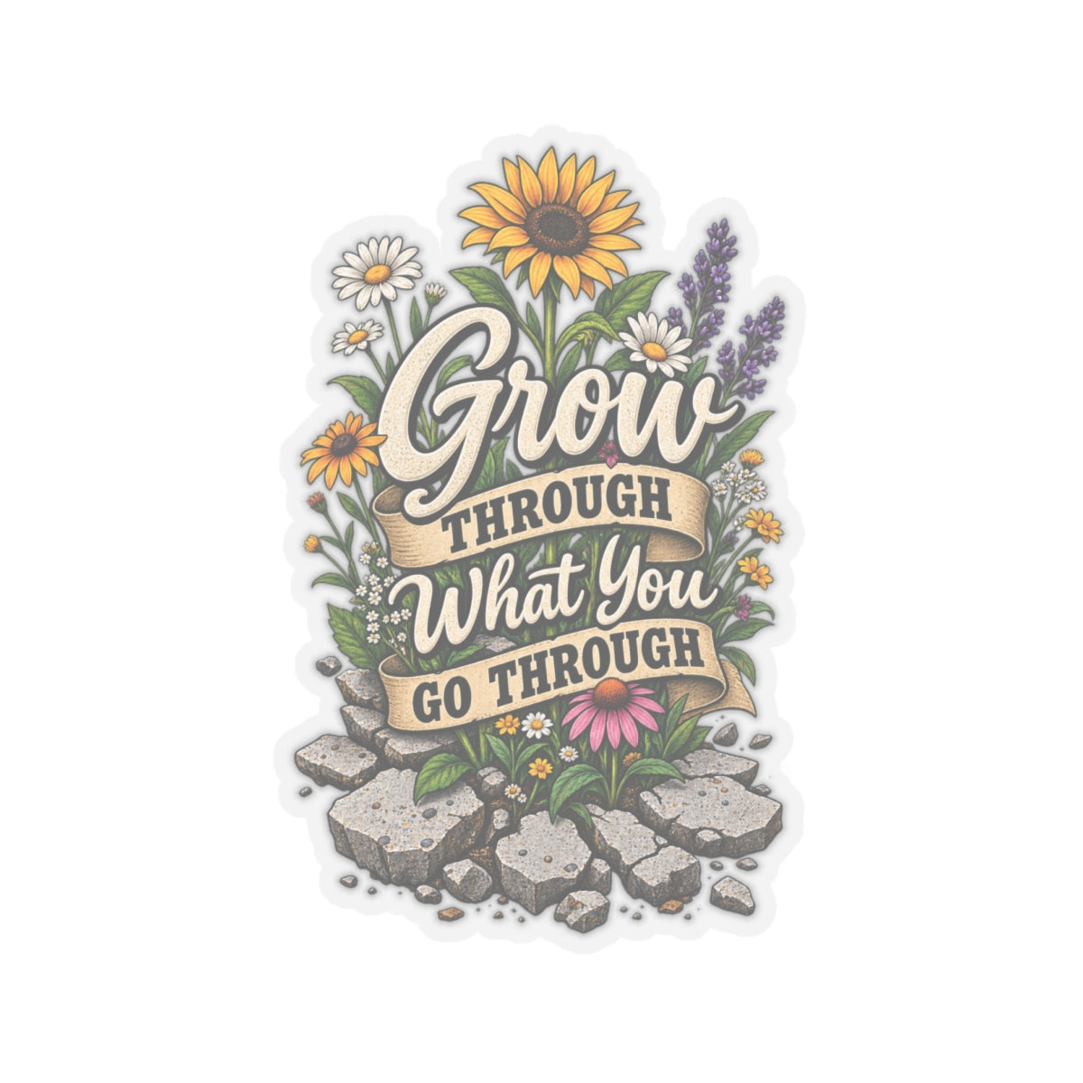 Kiss-Cut Stickers - Grow Through What You Go Through