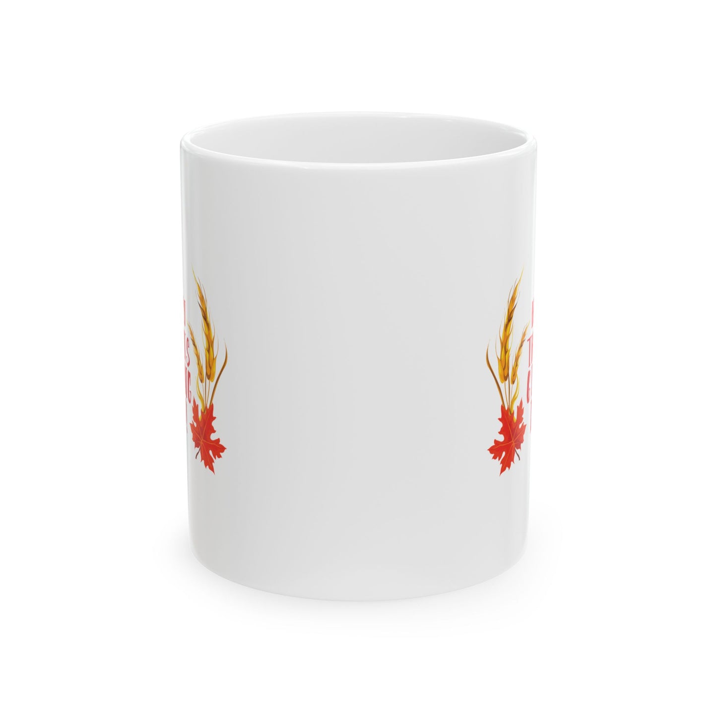 White Ceramic Mug - 11oz & 15oz -Happy Thanksgiving Day