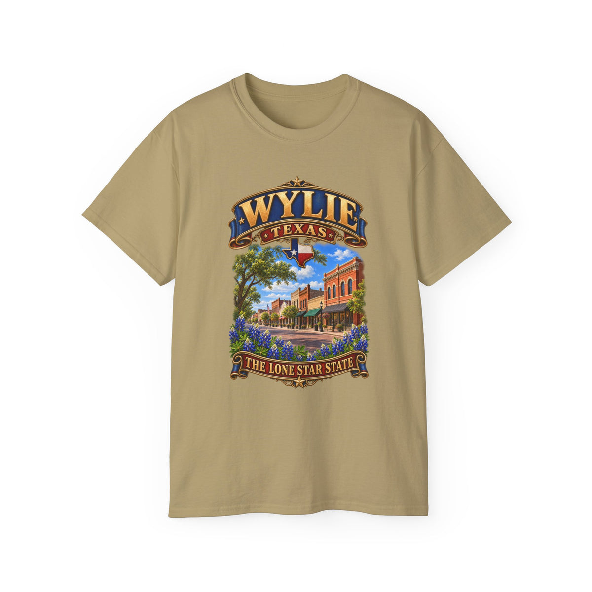 Unisex Ultra Cotton Tee - Wylie, Texas - Lone Star State with City Scene