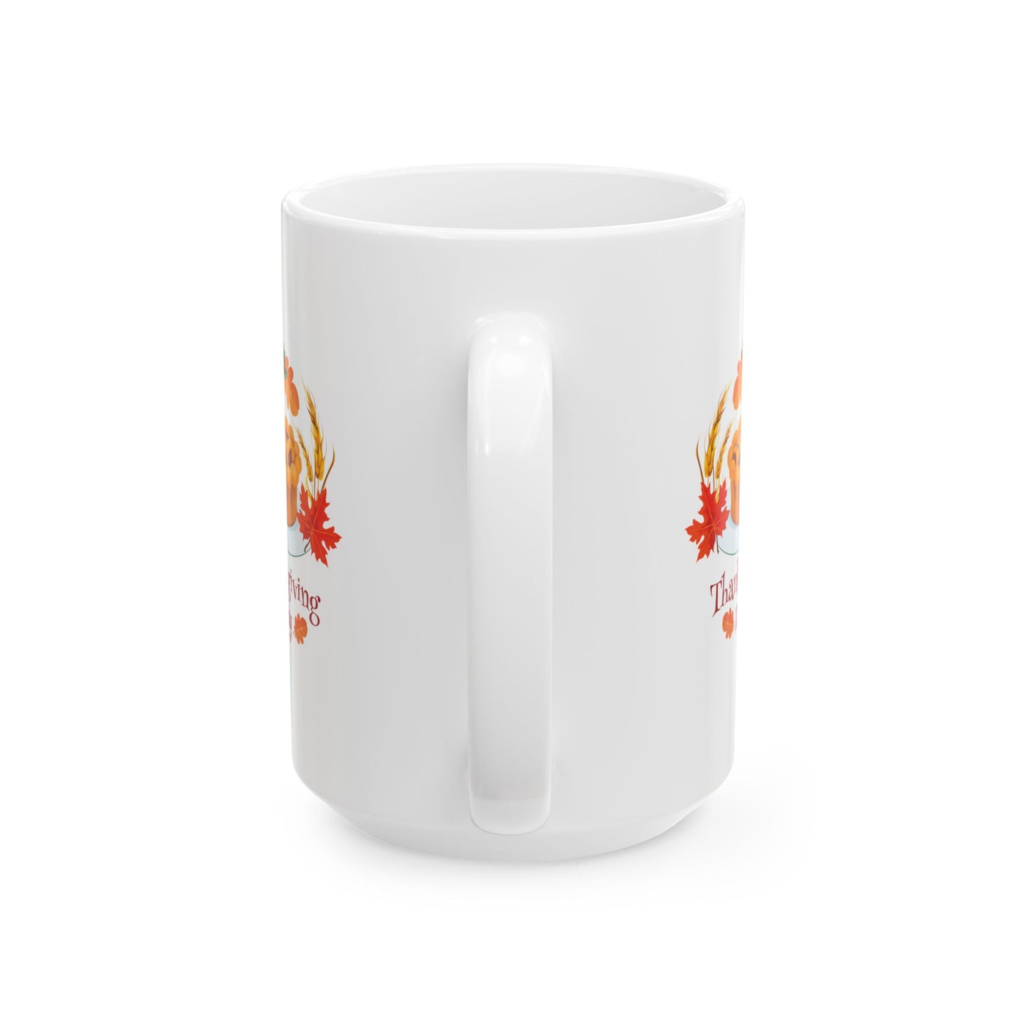White Ceramic Mug - 11oz & 15oz -Thanksgiving Day