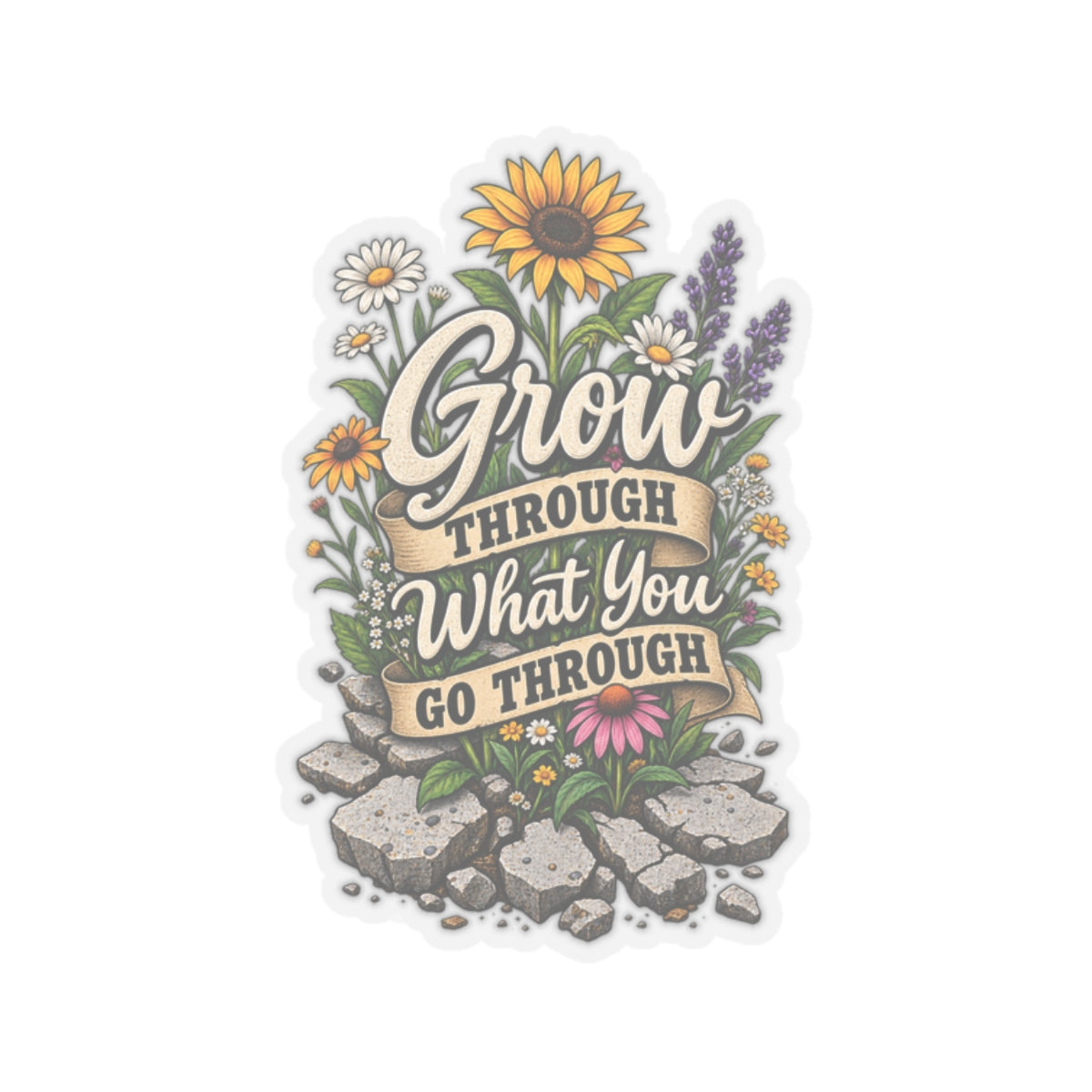 Kiss-Cut Stickers - Grow Through What You Go Through