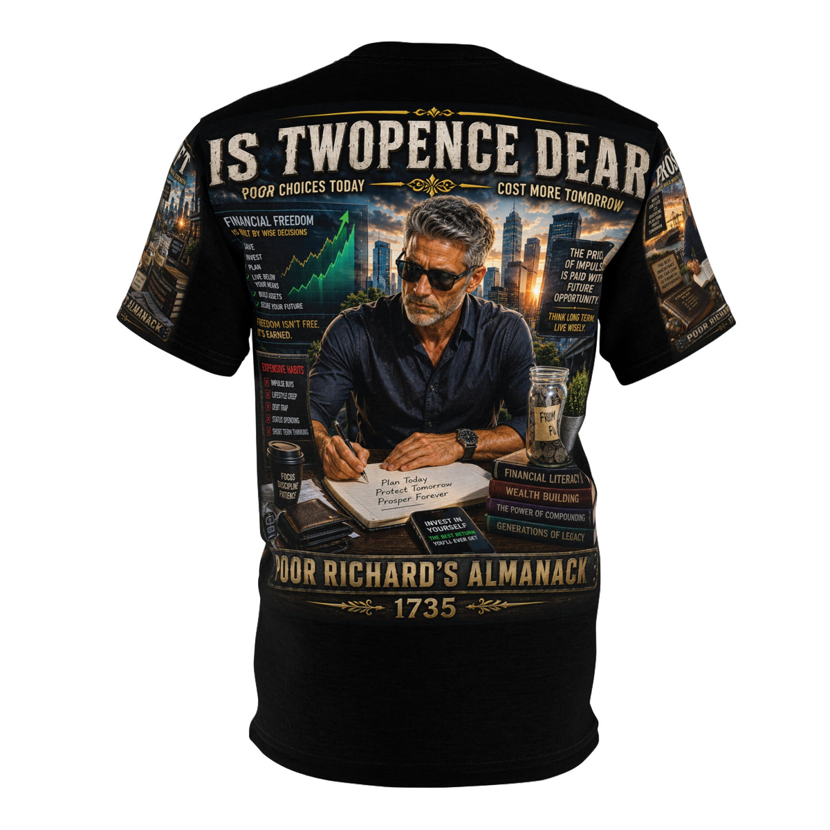 Benjamin Franklin "A Penny Saved..." - Modern Version Tribute Tee