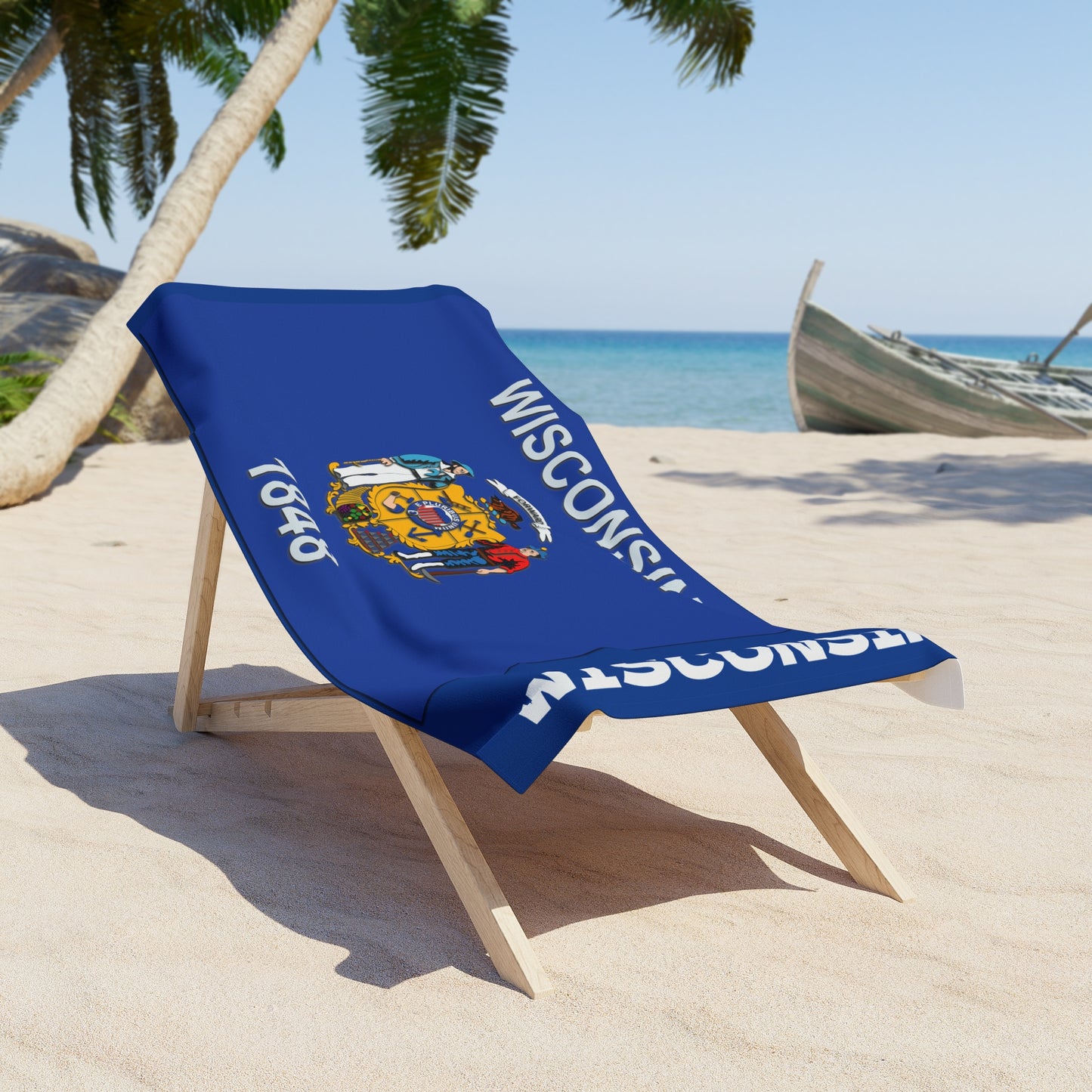 Wisconsin State Flag Beach Towel - Patriotic