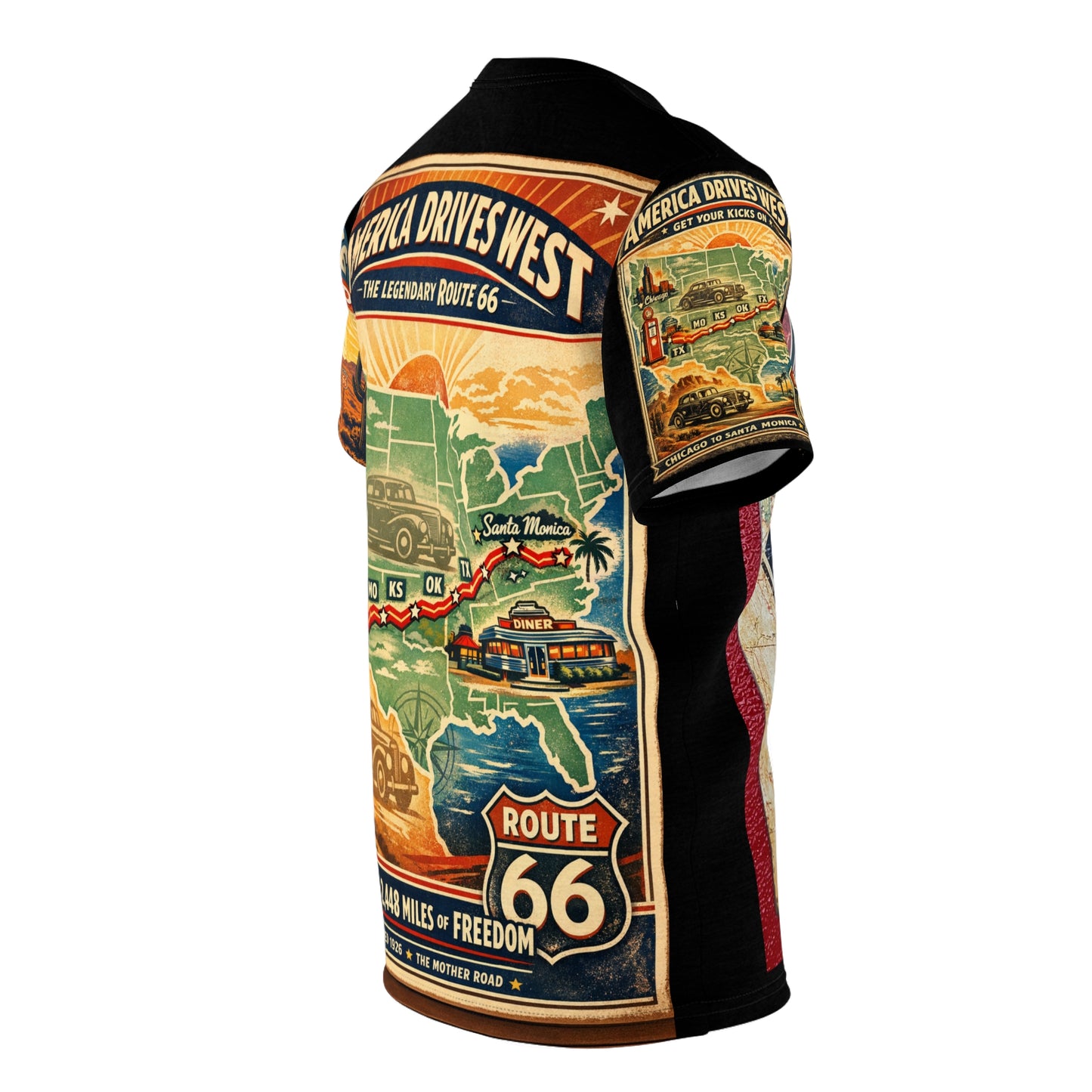 Route 66 Tribute Tee — Drive West Vintage Roadway T‑Shirt