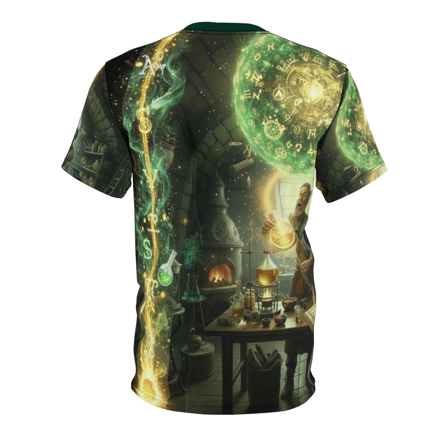 The Ancient Alchemist Turning Lead into Gold Tee | Alchemy AOP Shirt