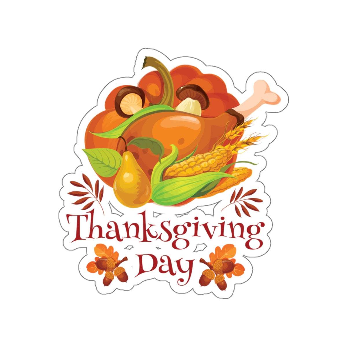 Die-Cut Stickers - Thanksgiving Day - Turkey