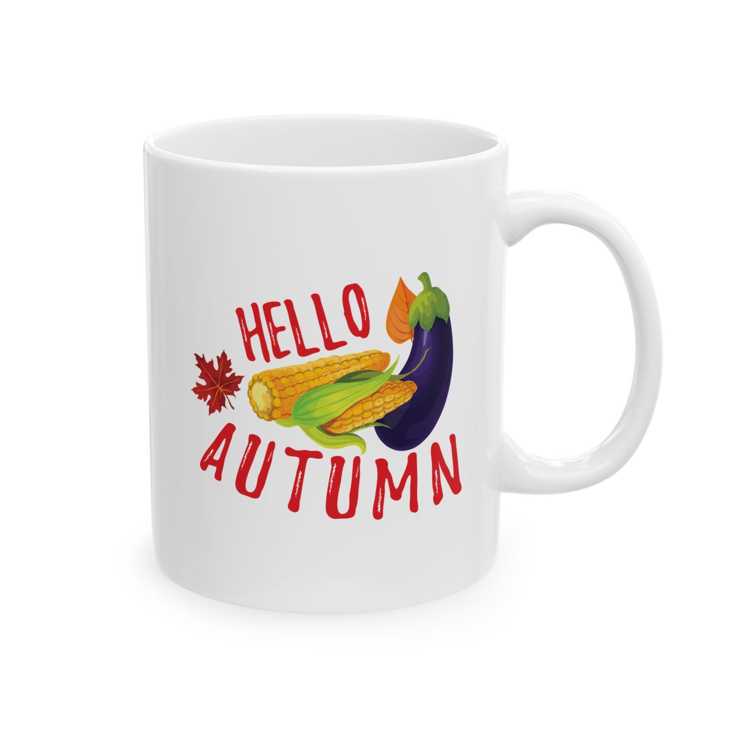 White Ceramic Mug - 11oz & 15oz -Hello Autumn