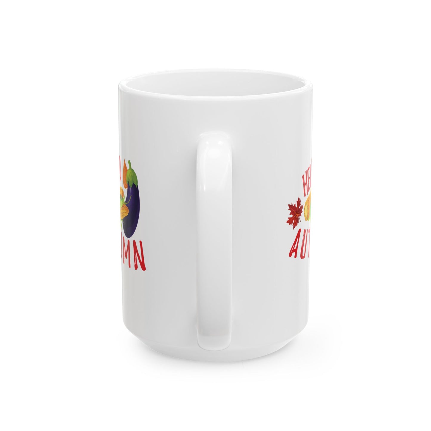 White Ceramic Mug - 11oz & 15oz -Hello Autumn