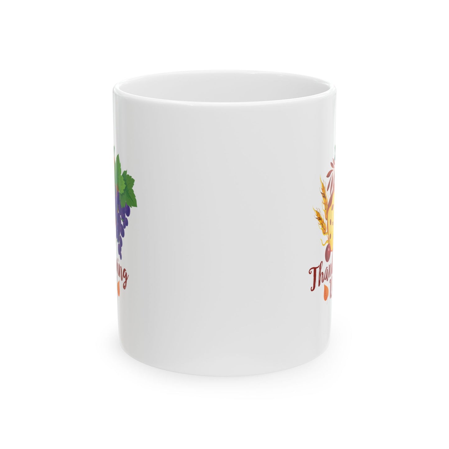 White Ceramic Mug - 11oz & 15oz -Thanksgiving Day - Bread