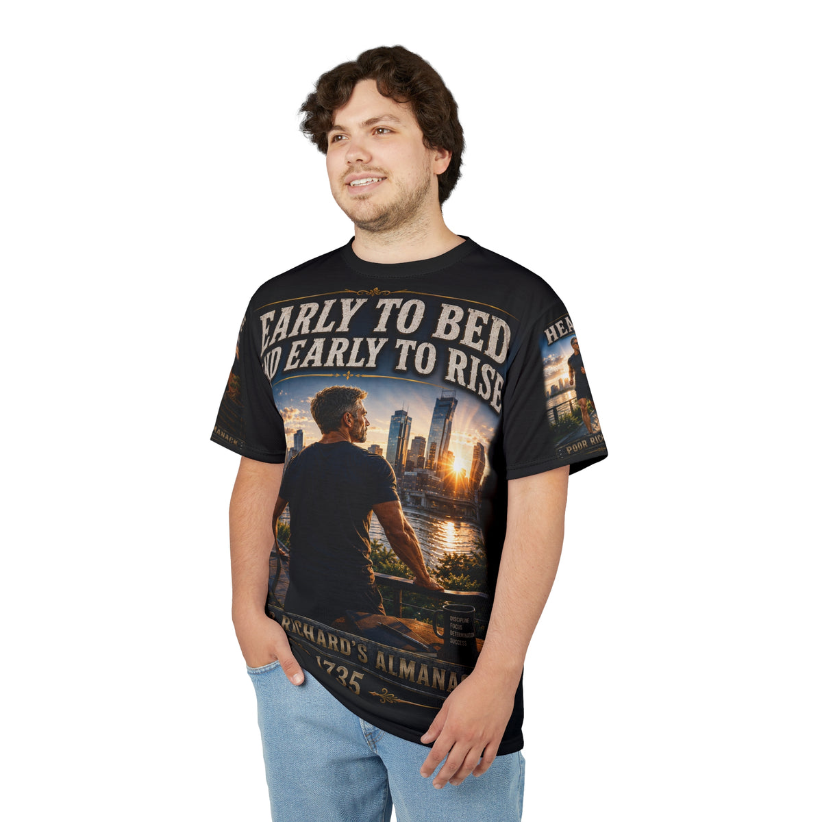 Benjamin Franklin "Early to Bed, Early to Rise" - Modern Version Tribute Tee