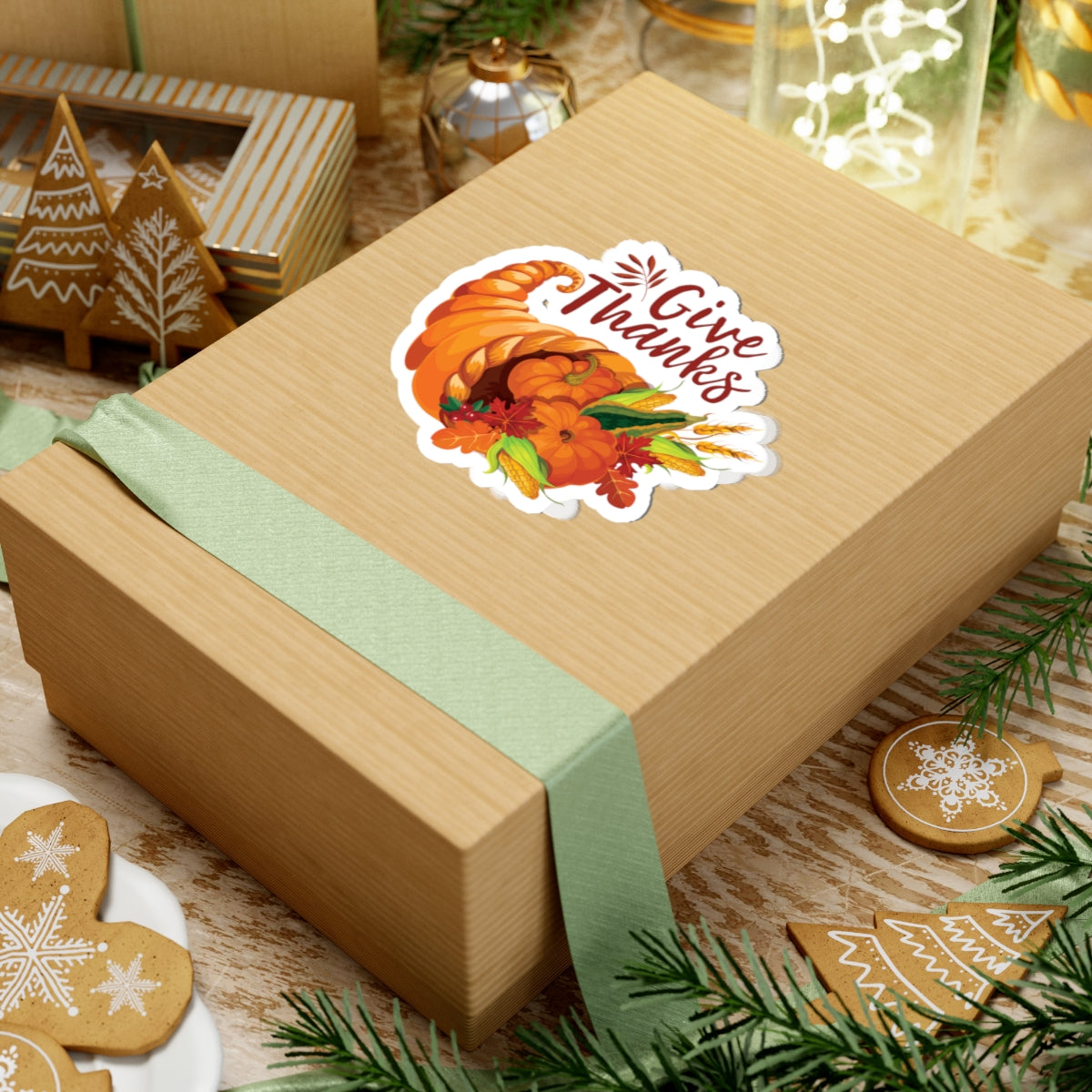 Kiss-Cut Stickers - Thanksgiving - Give Thanks