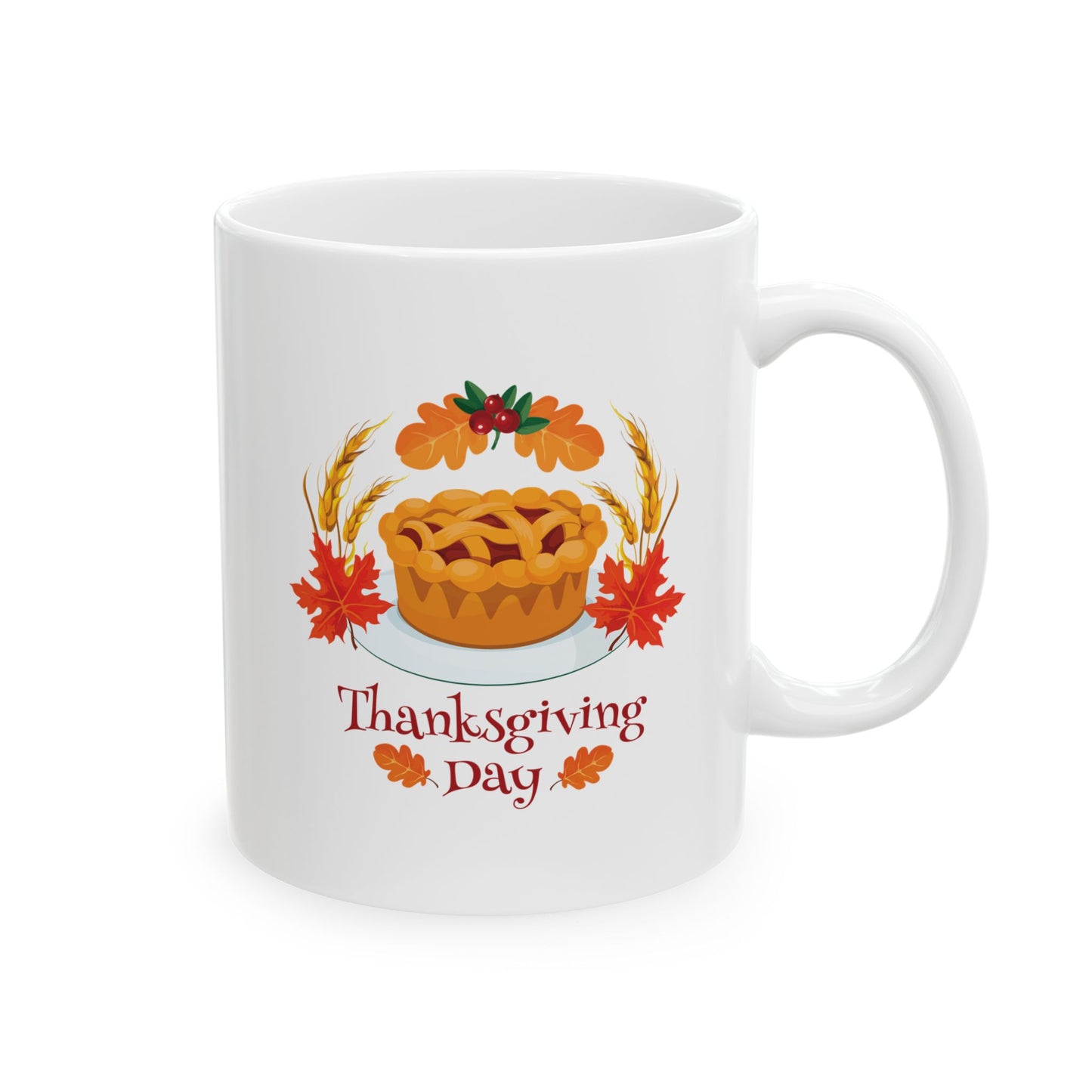 White Ceramic Mug - 11oz & 15oz -Thanksgiving Day