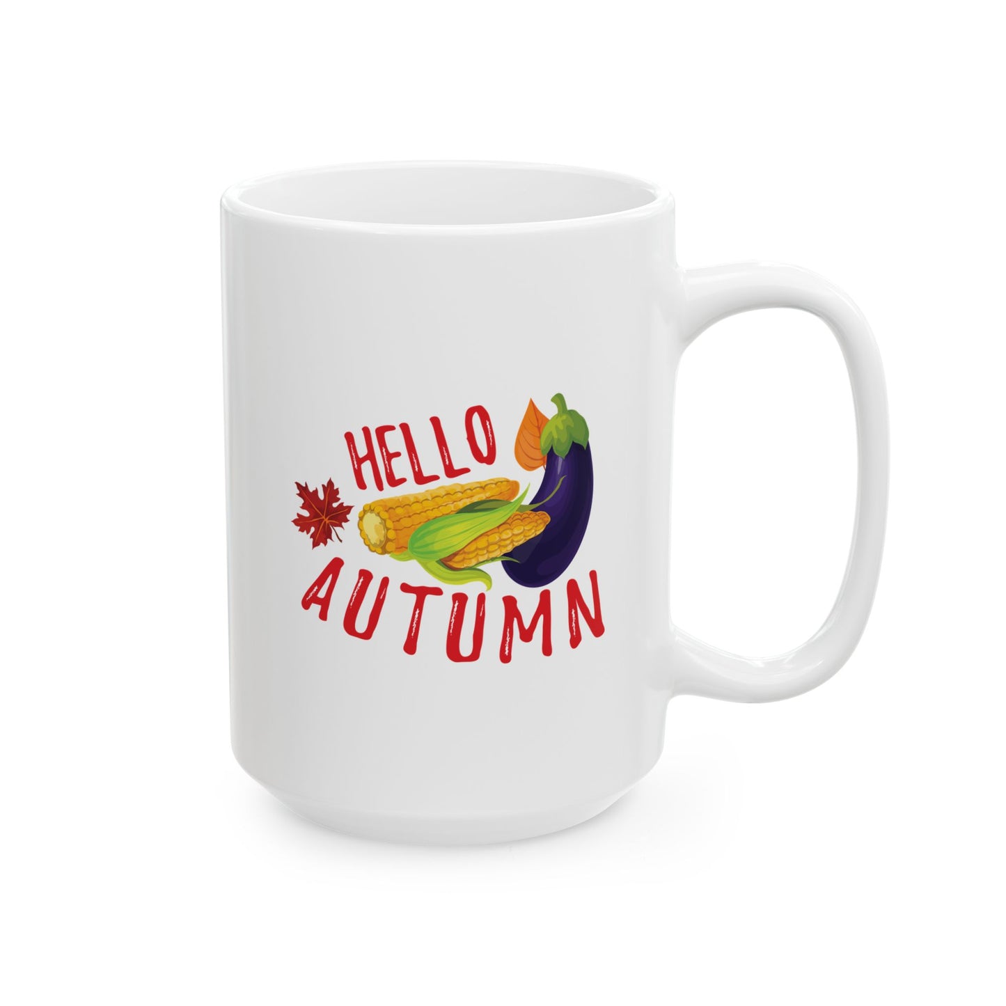 White Ceramic Mug - 11oz & 15oz -Hello Autumn