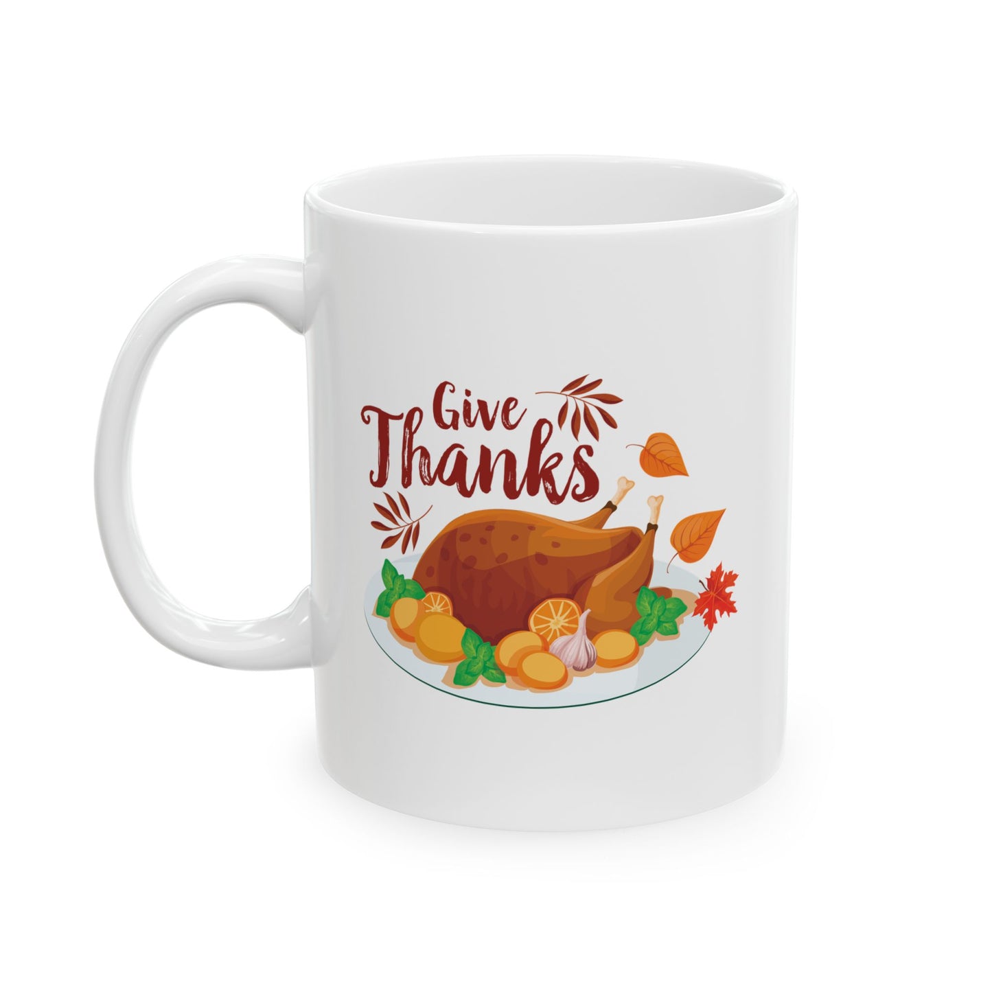 White Ceramic Mug - 11oz & 15oz -Give Thanks