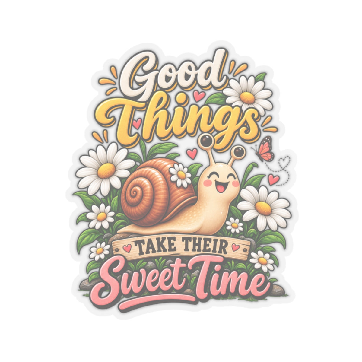 Kiss-Cut Stickers - Good Things, Sweet Time Snail
