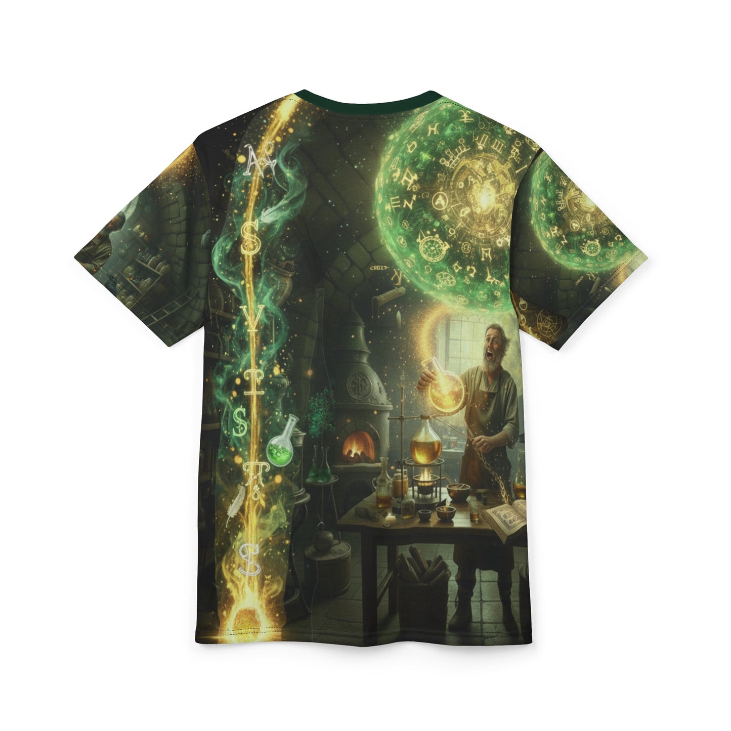 The Ancient Alchemist Turning Lead into Gold Tee | Alchemy AOP Shirt