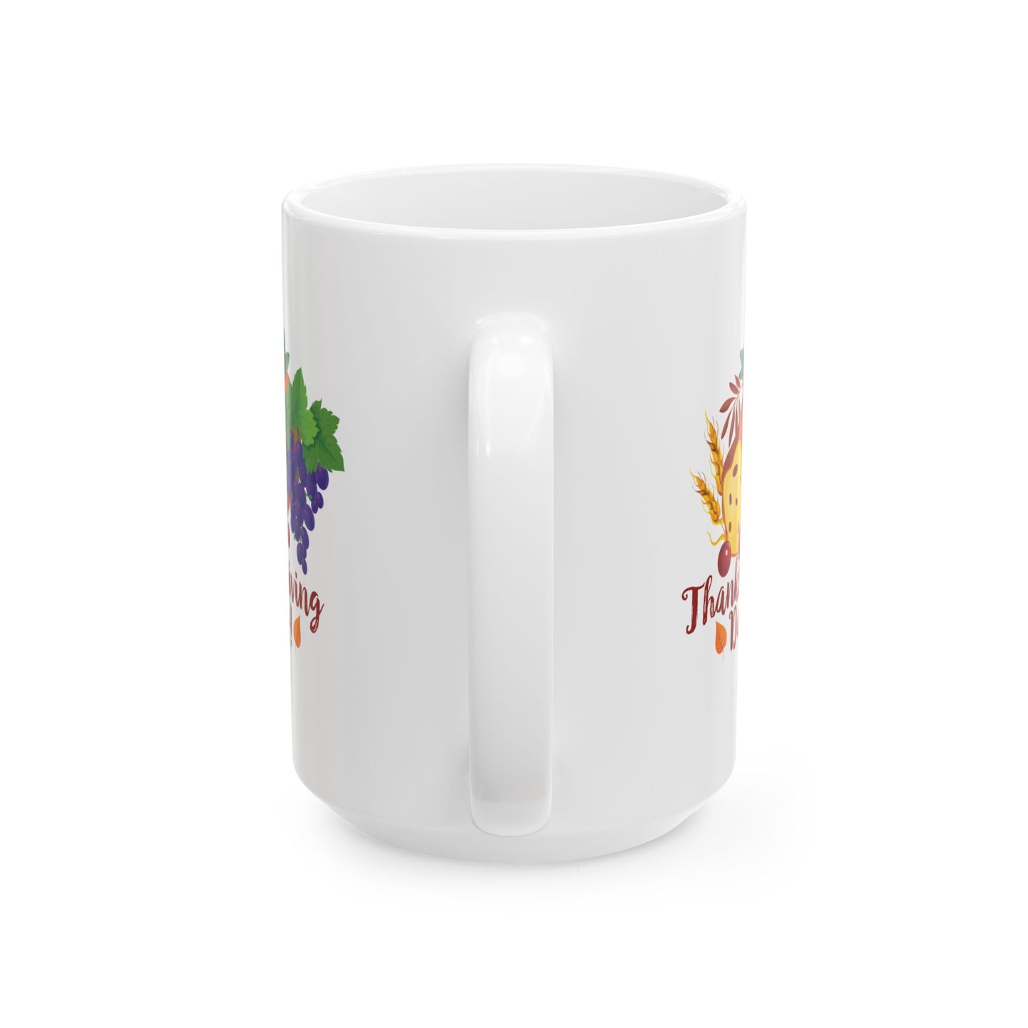 White Ceramic Mug - 11oz & 15oz -Thanksgiving Day - Bread