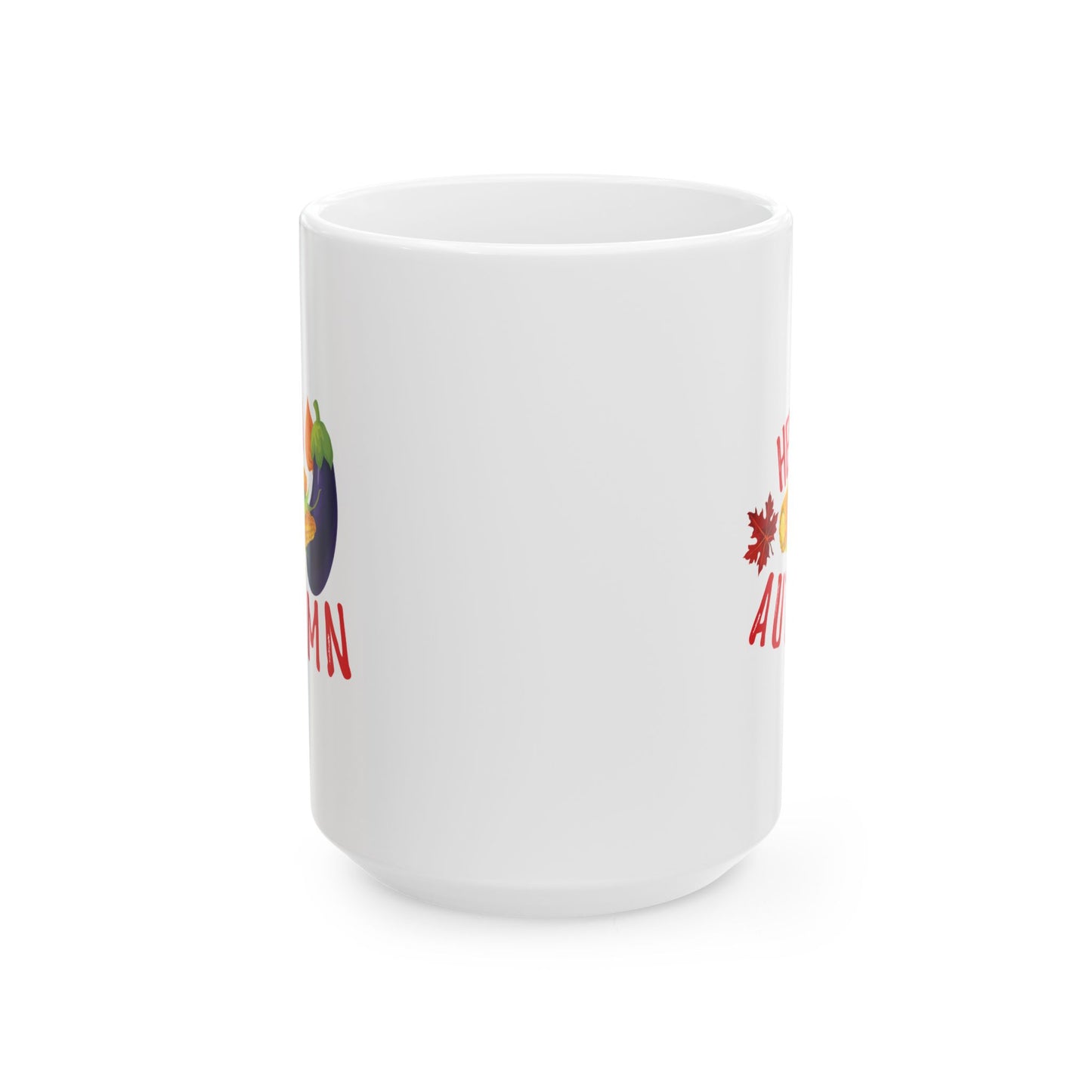 White Ceramic Mug - 11oz & 15oz -Hello Autumn